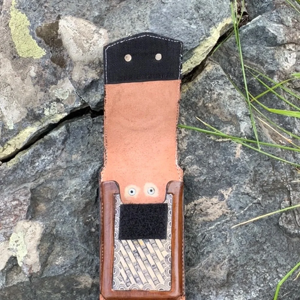 Leather Cell Phone Holder Bull Riding Rodeo